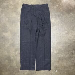 Vintage 70s Grey Fleck Pattern Pleated Trousers 33x30